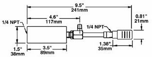 Small Vortex Tube with muffler Dimensions