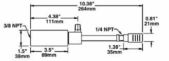 Medium Vortex Tube with muffler Dimensions