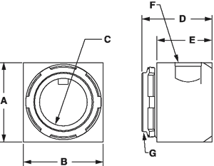 90 Degree Side Mount Dimensions