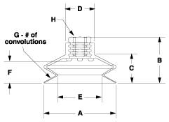 Bellows Vacuum Cup Dimensions